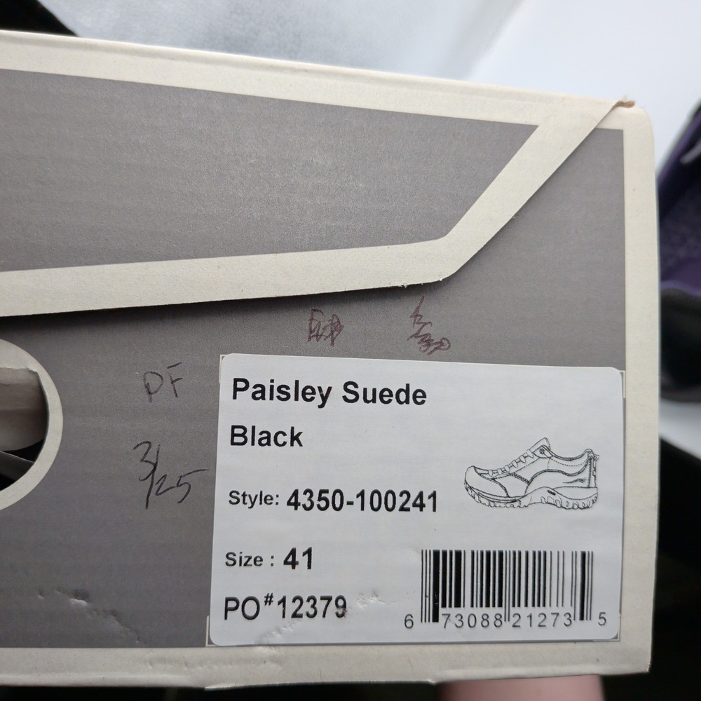 Dansko Paisley Black Suede Waterproof Outdoor Walking Shoes Vibram Womens 41 - Picture 8 of 9